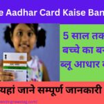 Blue Aadhar Card Kaise Banaye : 5 साल तक के बच्चे का बनेगा ब्लू आधार कार्ड, यहां जाने सम्पूर्ण जानकारी !